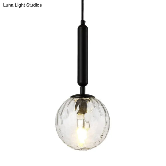 Postmodern Spherical Wall Mounted Lamp In Black/Gold With Clear Water/White Glass - Perfect Bedside