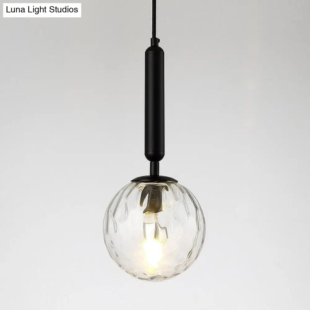 Postmodern Spherical Wall Mounted Lamp In Black/Gold With Clear Water/White Glass - Perfect Bedside