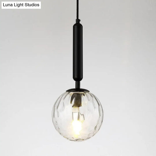 Postmodern Spherical Wall Mounted Lamp In Black/Gold With Clear Water/White Glass - Perfect Bedside