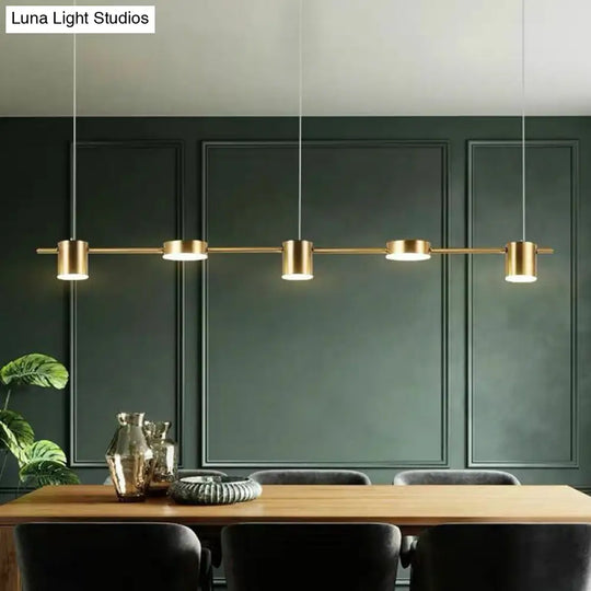 Postmodern Straight Bar Led Ceiling Light For Kitchen Island Stylish Metal Hanging Fixture