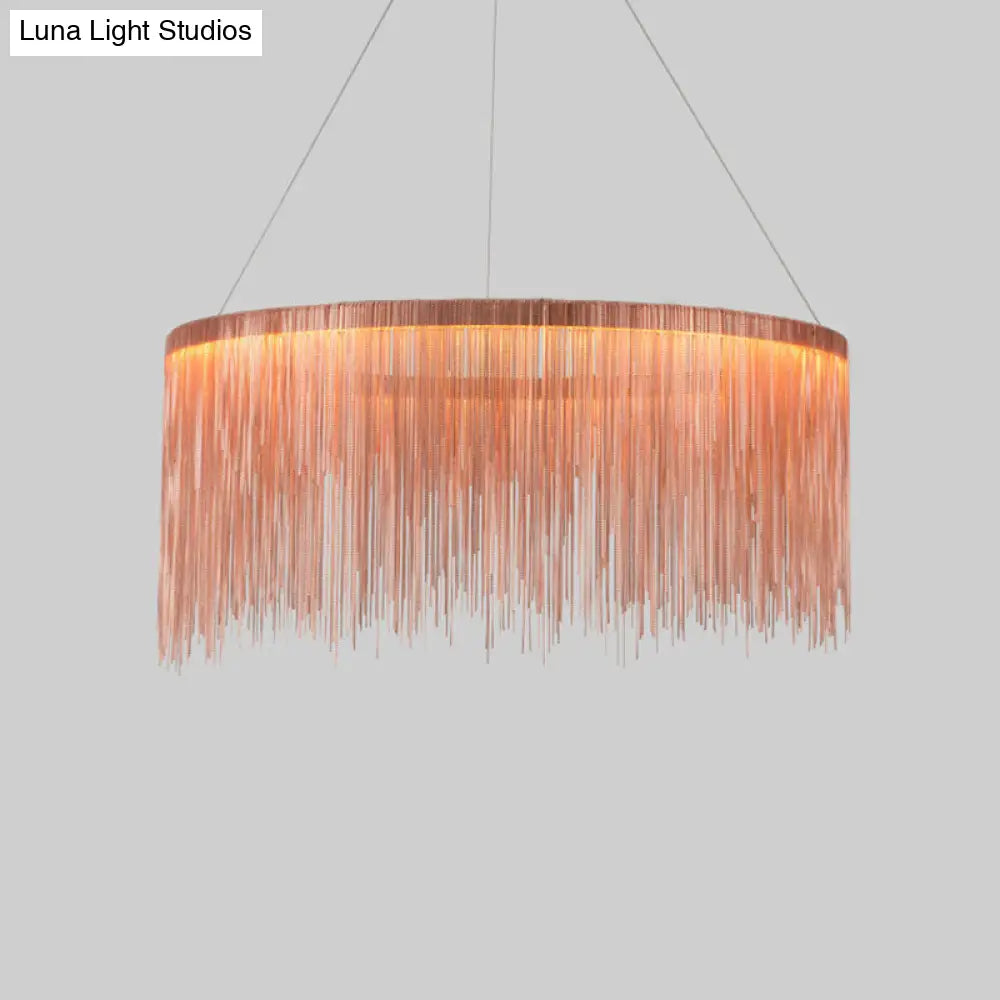 Postmodern Metal Fringe Pendant Light: Stylish Single Suspension Fixture For Living Room Rose Gold /