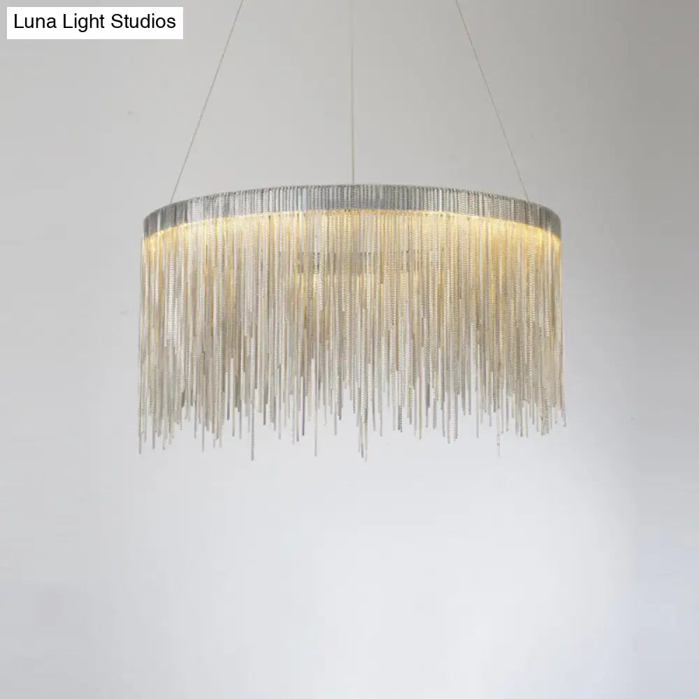 Postmodern Metal Fringe Pendant Light: Stylish Single Suspension Fixture For Living Room Silver / 16