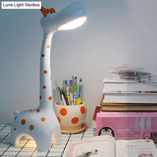 Praecipua - Giraffe Desk Lamp Kids 1-Head White/Yellow Child-Friendly Nightstand