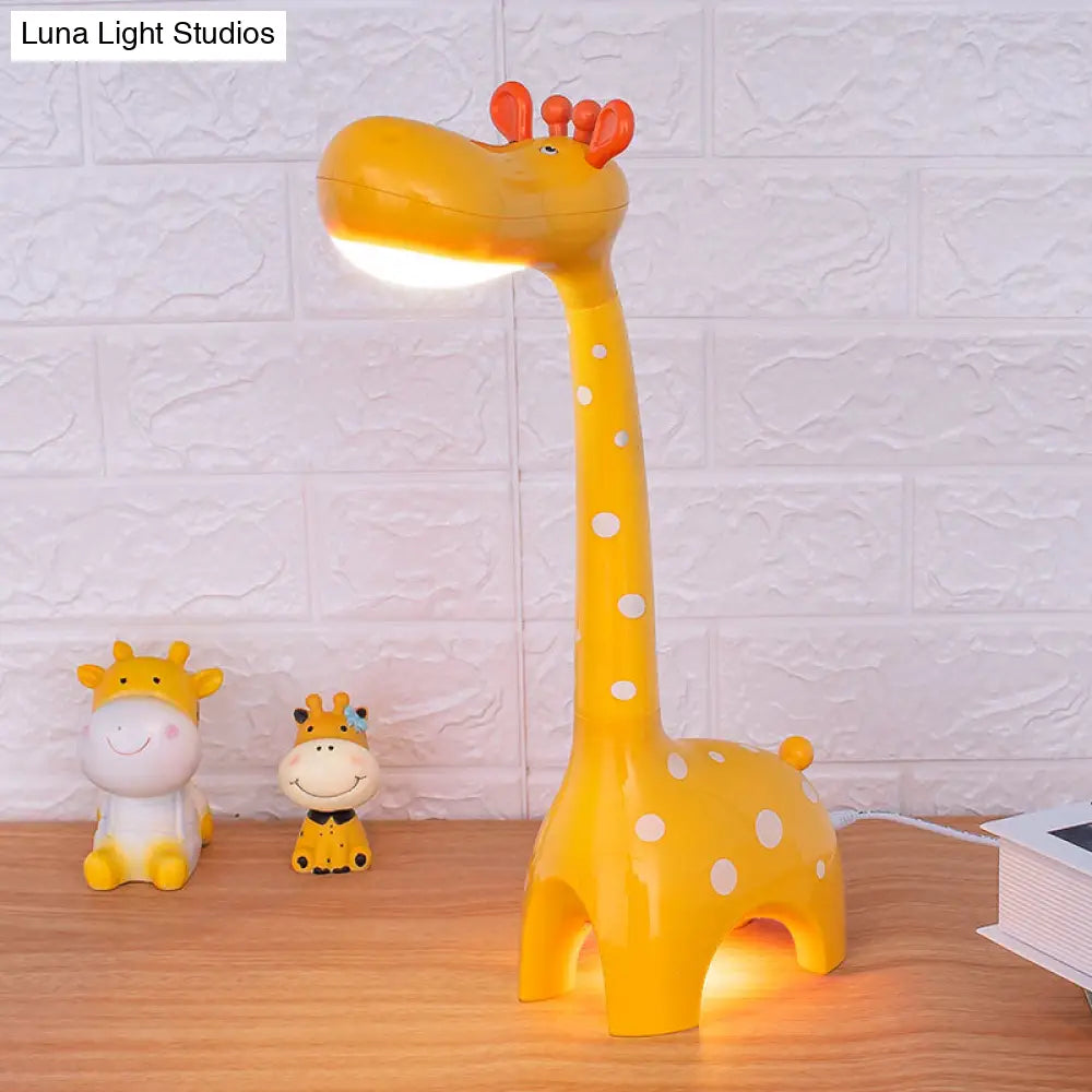 Praecipua - Giraffe Desk Lamp Kids 1-Head White/Yellow Child-Friendly Nightstand