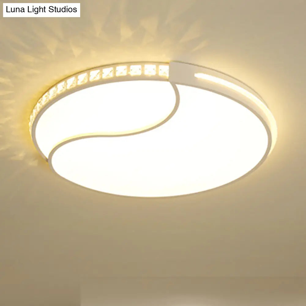 Premium 16.5/20.5/24.5 White Led Ceiling Mount Round Flush Light Fixture In Warm/White Sleek Acrylic