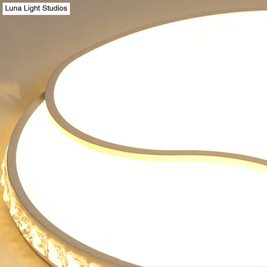 Premium 16.5/20.5/24.5 White Led Ceiling Mount Round Flush Light Fixture In Warm/White Sleek Acrylic
