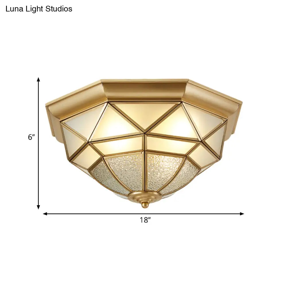 Prism Restaurant Flush Mount Light With Colonial Blown Opal Glass - 14’/18’ Sizes 3/4 Bulbs