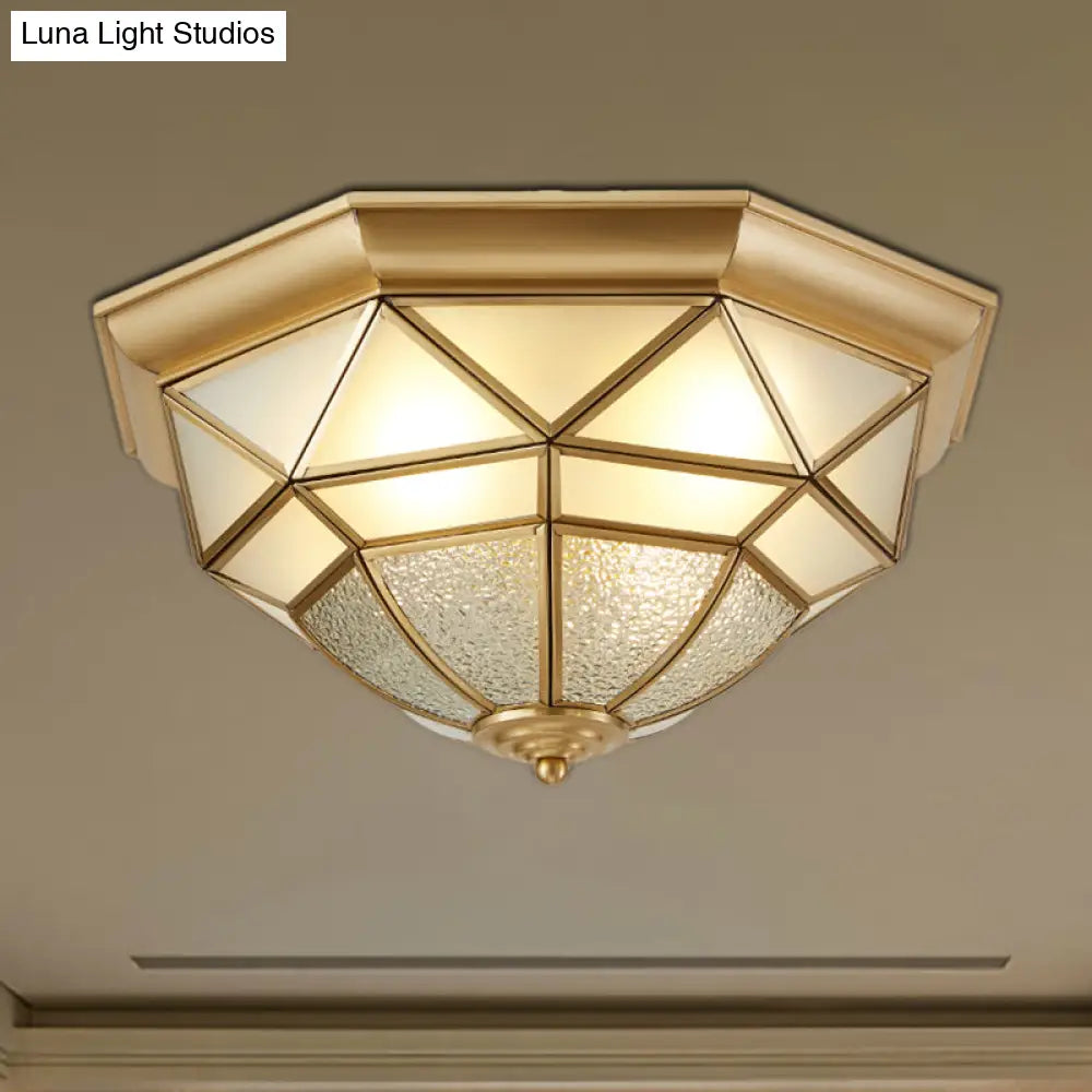 Prism Restaurant Flush Mount Light With Colonial Blown Opal Glass - 14’/18’ Sizes 3/4 Bulbs