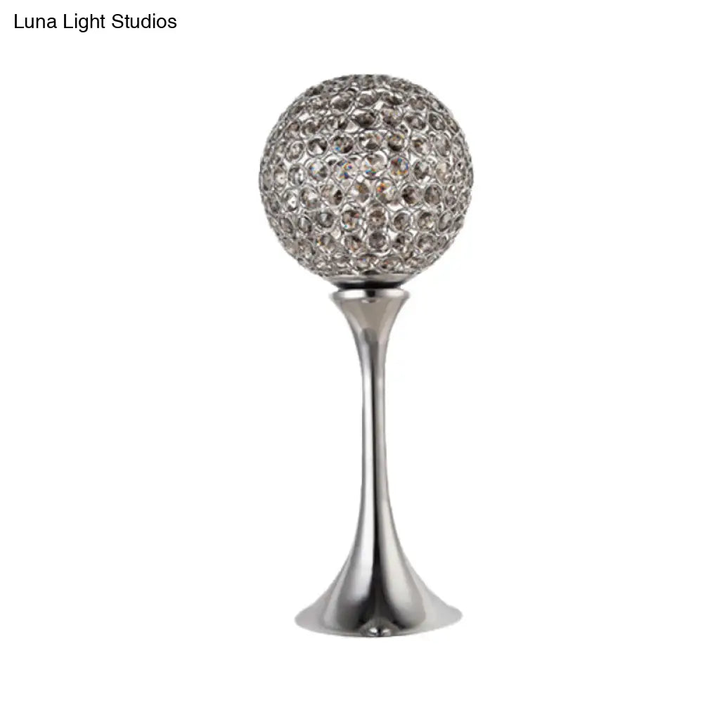 Prismatic Chrome Led Table Lamp With Modernist Sphere Design