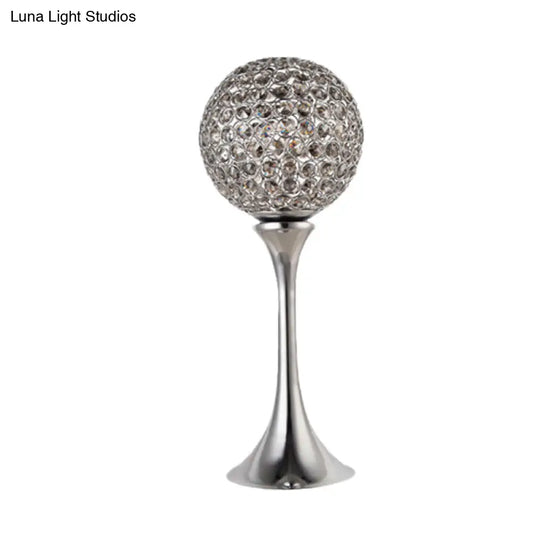 Prismatic Chrome Led Table Lamp With Modernist Sphere Design