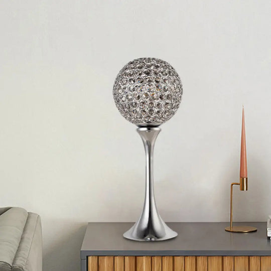 Prismatic Chrome Led Table Lamp With Modernist Sphere Design