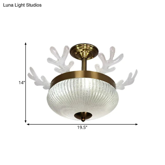 Prismatic Glass Ceiling Light - Nordic 8-Head Gold Antler Design