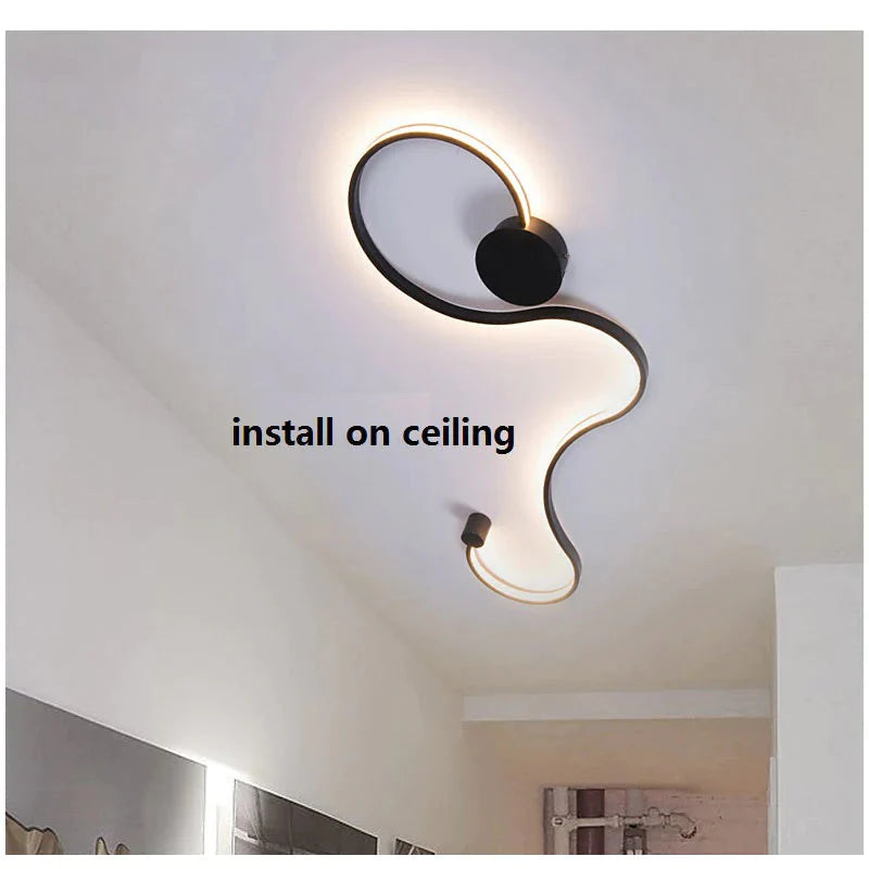 Simple Modern LED Ceiling Light Black&White Body  Lustres Led Ceiling Lamp Living Room Bedroom Beside room Luminaire