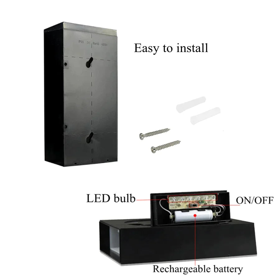 Outdoor Lighting Porch Lights  House Number Solar Led Light 6 LED Illumination Doorplate Lamp With Rechargeable Battery