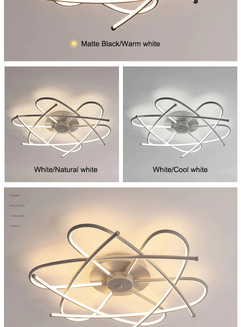 Matte Grey/Black Modern Led Ceiling Lights For Living Room Bedroom Study Room RC Dimmable Ceiling Lamp