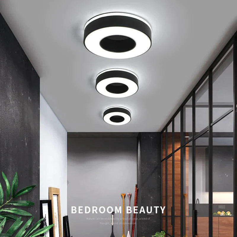 Diameter 240mm Modern LED Chandelier For Holly Aisle Corridor Bedroom Black Or White Square/Round/Triangle Led Chandelier
