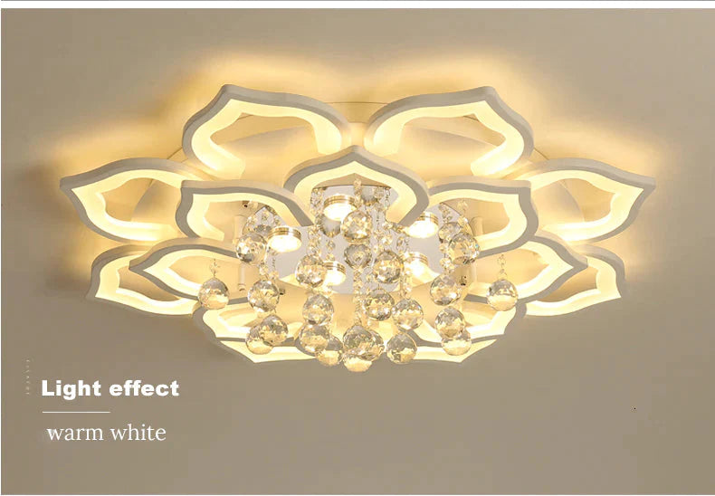 White Acrylic Modern Chandelier Lights For Living Room Bedroom Remote Control Led Indoor Lamp Home Dimmable Lighting Fixtures De