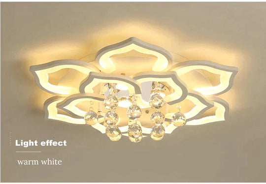White Acrylic Modern Chandelier Lights For Living Room Bedroom Remote Control Led Indoor Lamp Home