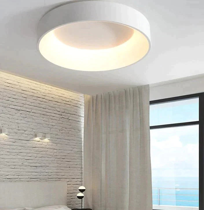 Round Modern Led Ceiling Lights For Living Room Bedroom Study Dimmable+Rc Lamp Fixtures White Color