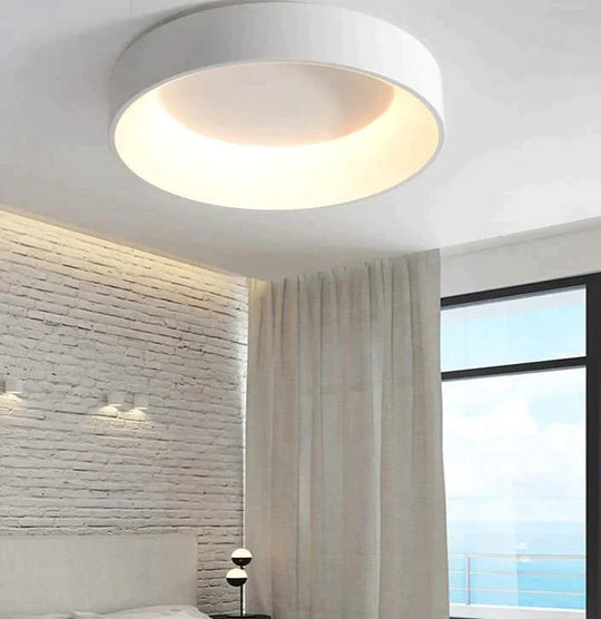 Round Modern Led Ceiling Lights For Living Room Bedroom Study Dimmable+Rc Lamp Fixtures