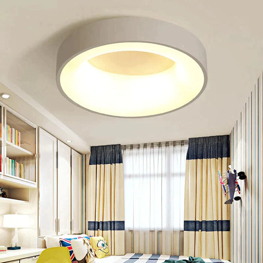Round Modern Led Ceiling Lights For Living Room Bedroom Study Dimmable+Rc Lamp Fixtures
