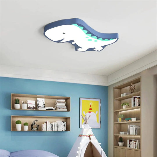 Novelty Dinosaur LED Ceiling Lights Iron Modern Lovely Children Baby Kids Bedroom Light Fixtures Colorful Lighting