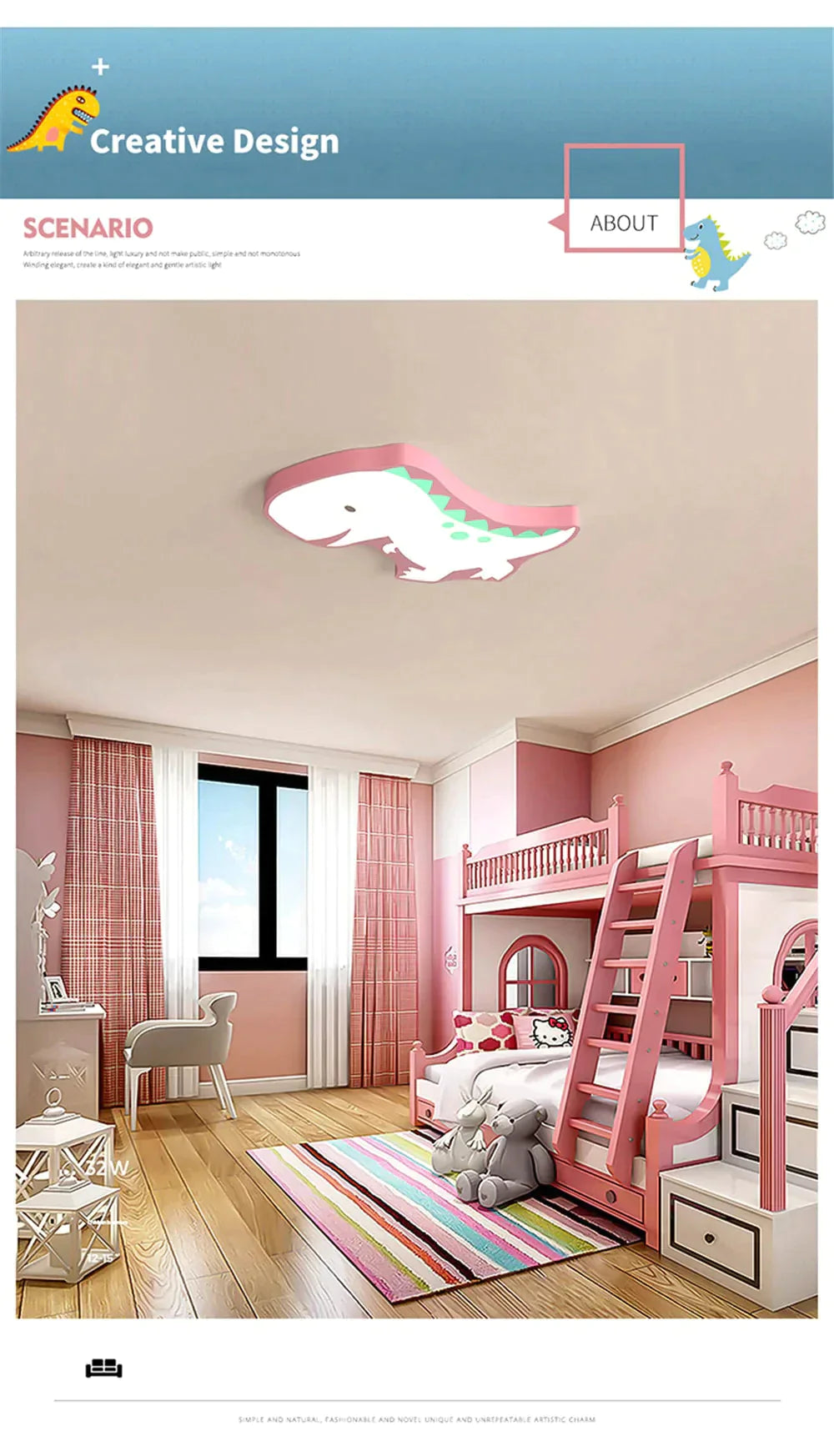 Novelty Dinosaur Led Ceiling Lights Iron Modern Lovely Children Baby Kids Bedroom Light Fixtures