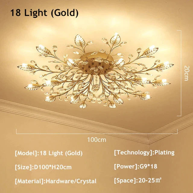 Modern Ceiling Light For Living Room Led Crystal Ceiling Lamp Bedroom Crystal Lamps Dining Gold Loft Lighting Crystal Fixtures