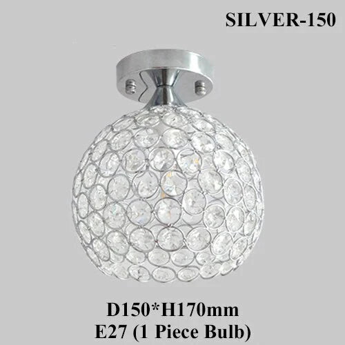 E27 Creative Crystal Minimalist Ceiling Light Simple Ceiling Lamp Bedroom Simple European Iron Lamp