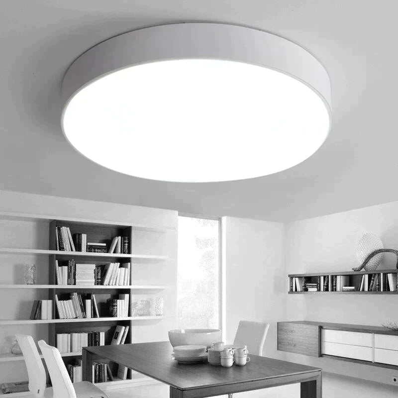 Modern Iron Round Black White Led Ceiling Lights For Living Room Bedroom Indoor Lamps White /