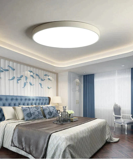 Metal Modern Led Ceiling Light Black&White Simple Chandelier Lamp For Living Room Bedroom Dining