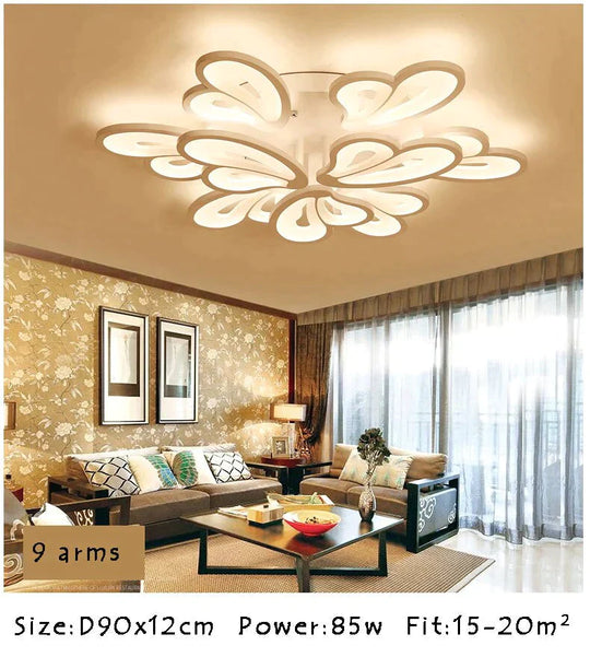 Modern Led Ceiling Lights For Living Room Dining Bedroom Foyer Luminaries White Frame Lamps Input