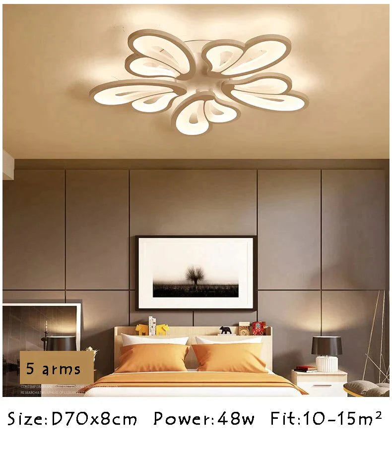 Modern Led Ceiling Lights For Living Room Dining Bedroom Foyer Luminaries White Frame Lamps Input