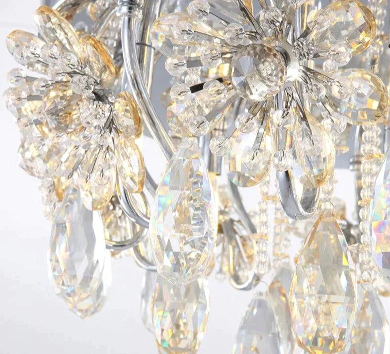 Postmodern Crystal Ceiling Lights For Home Flower Crystals Bedroom Decor Nordic Lamps Living Room