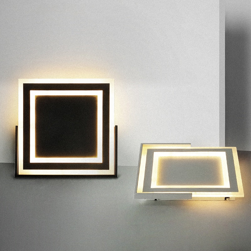 New Square Led Chandelier Diameter400/520Mm Black/White Finish Modern Chandeliers For Living Room