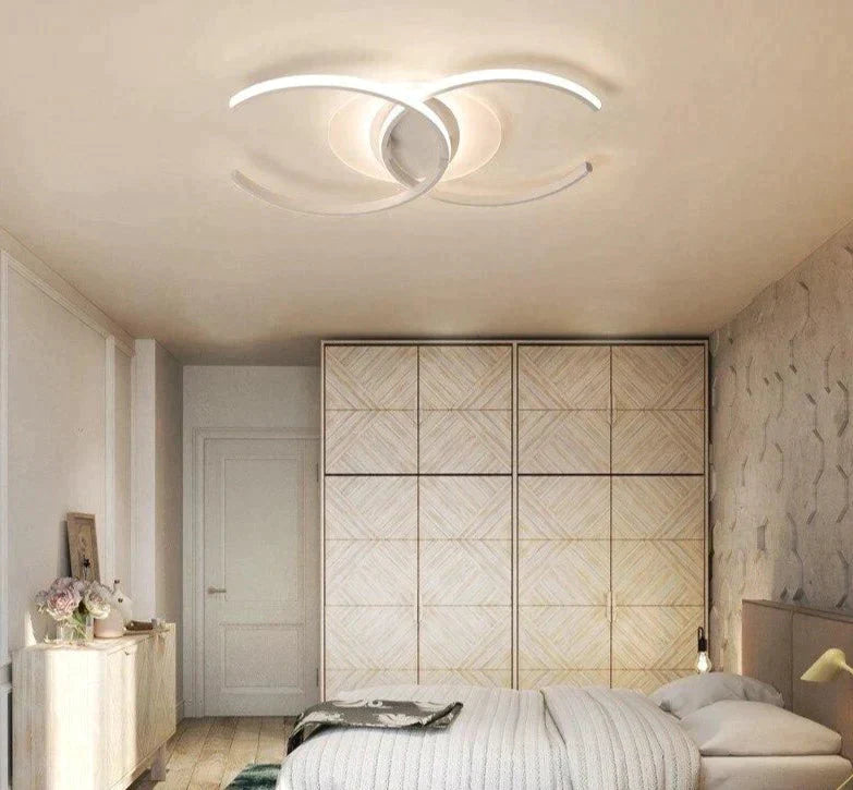 New Dimming Ceiling Lights For Living Study Room Bedroom Home Dec Plafond Iron Shape Modern Led Lamp