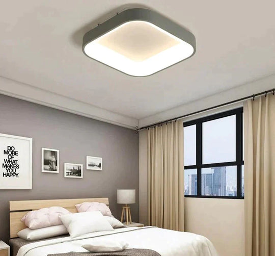 Modern Square/Round Ceiling Lights For Living Room Bedroom Dining White Color Frame Lamp Fixtures
