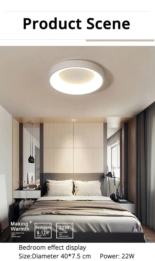 Modern Square/Round Ceiling Lights For Living Room Bedroom Dining Room White Color Frame Lamp Fixtures Lustres Lampadari  Dero
