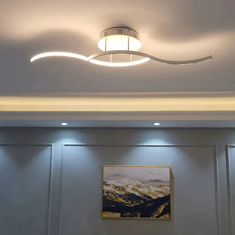 Modern Led Ceiling Lights For Living Room Bedroom Study Foyer Home Round Lamp Matte Black/White