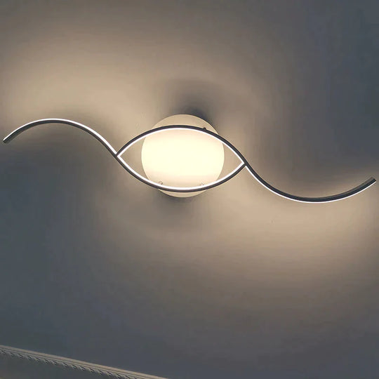 Modern Led Ceiling Lights For Living Room Bedroom Study Foyer Home Round Lamp Matte Black/White