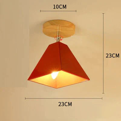 E27 Iron 5W Ceiling Lamp Shade Light Covers And Shades Triangle Metal Lampshades 180 Degree Turn