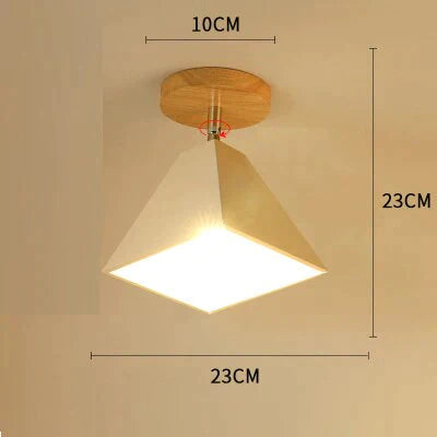 E27 Iron 5W Iron Ceiling Lamp Shade Ceiling Light Covers and Shades Triangle Metal Ceiling Lampshades 180 degree turn around cei