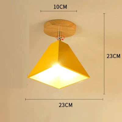 E27 Iron 5W Ceiling Lamp Shade Light Covers And Shades Triangle Metal Lampshades 180 Degree Turn