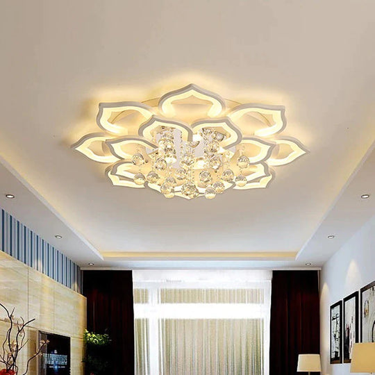 Modern LED Ceiling Lights Fixtures For Living Room White K9 Crystal Home Bedroom Lamp With Remote Control Dimmable Plafon Lustre