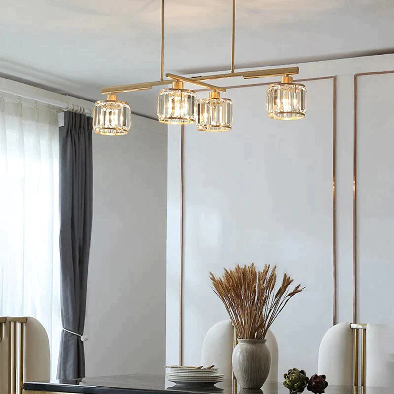 Crystal Ceiling Lights Bedroom Modern Design Copper Lamp Dining Room Led Kitchen Lustre Living