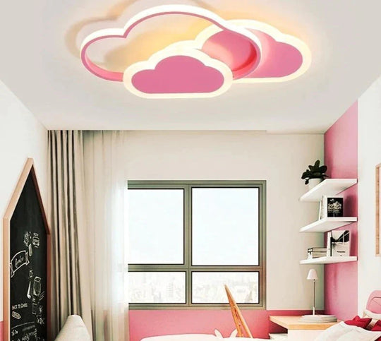 Kids Room LED Chandelier Light For Baby Room Bedroom New Modern Lamp With Remote Control White Pink Color Lustres Lampadario