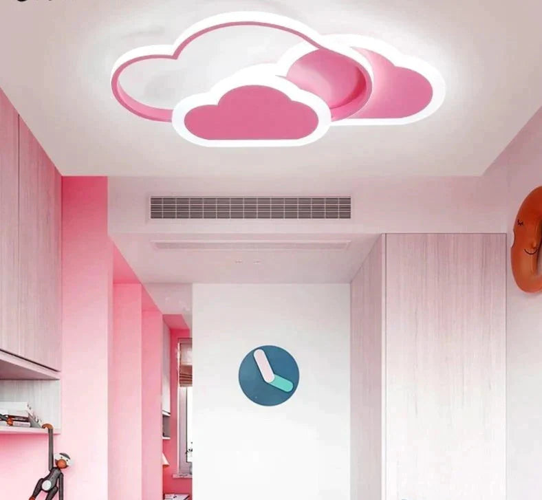 Kids Room Led Chandelier Light For Baby Bedroom New Modern Lamp With Remote Control White Pink Color