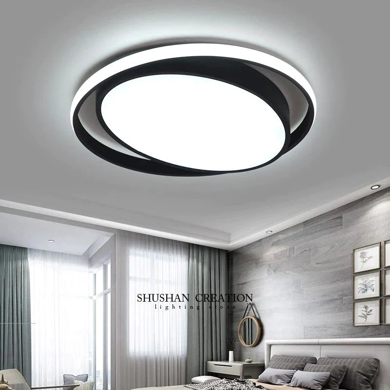 New Arrival Black/White LED Ceiling Chandelier For Living Study Room Bedroom Aluminum Modern Led Ceiling Chandelier