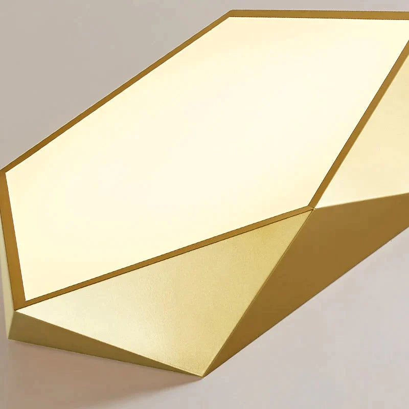 Modern Light Fixtures Ceiling Of Equilateral Indoor Lighting Gold Lampshade For Living Room Bedroom