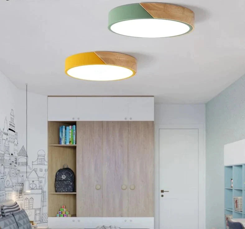 Modern Wooden Led Ceiling Lights For Living Room Bedroom Kitchen Luminaria Led Ultra-thin 5CM Hall Luminaria Led Ceiling Lamp